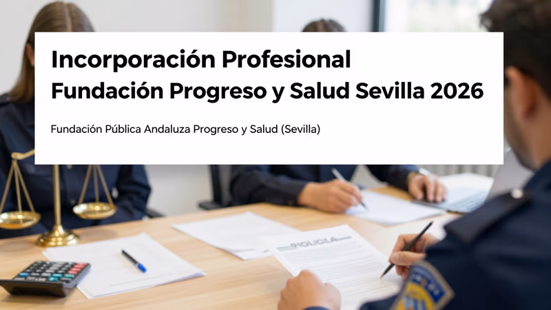 Incorporación Profesional Fundación Progreso y Salud Sevilla 2026